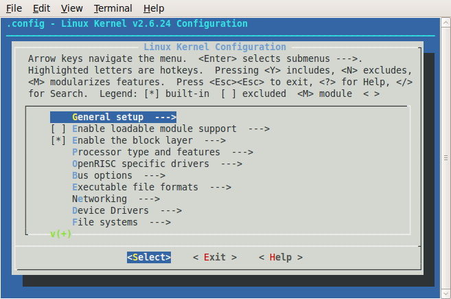 linux kernel configuration with menuconfig linux make menuconfig
